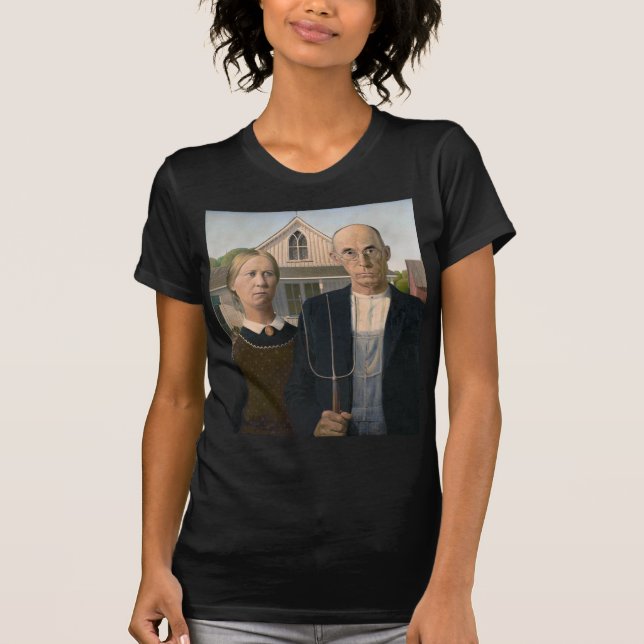 American Gothic: Country Life Poor Rural Farmer T-Shirt (Front)