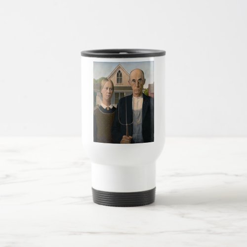 American Gothic Country Life Poor Rural Farmer Travel Mug