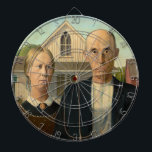 American Gothic Dart Board<br><div class="desc">This is a regulation size dartboard with a rendering of the American Gothic artwork on it.</div>