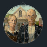 American Gothic Dart Board<br><div class="desc">This is a regulation size dartboard with a rendering of the American Gothic artwork on it.</div>