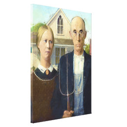 American Gothic Fine Art Oil Painting Canvas Print