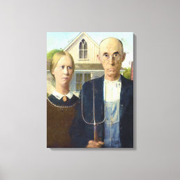 American Gothic Fine Art Oil Painting Canvas Print