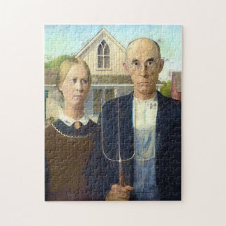 American Gothic Fine Art Oil Painting Jigsaw Puzzle
