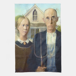 American Gothic Fine Art Oil Painting Masterpiece Kitchen Towel