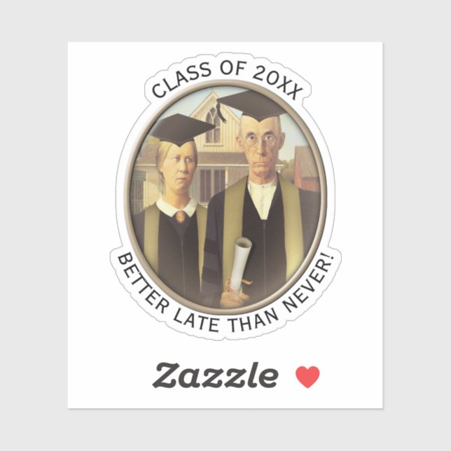 American Gothic Graduation Grad Cap Sticker (Sheet)