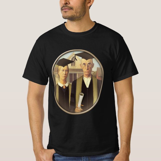 American Gothic Graduation Grad Cap T-Shirt (Front)