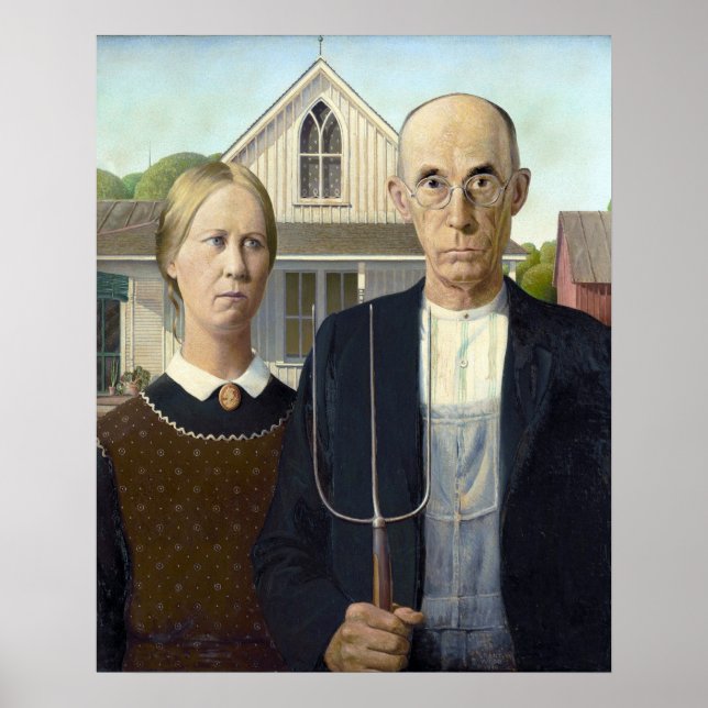 American Gothic - Grant Wood Canvas Print (Front)