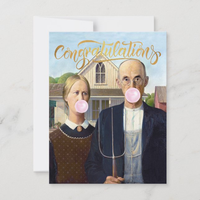 American Gothic Grant Wood Congratulations (Front)