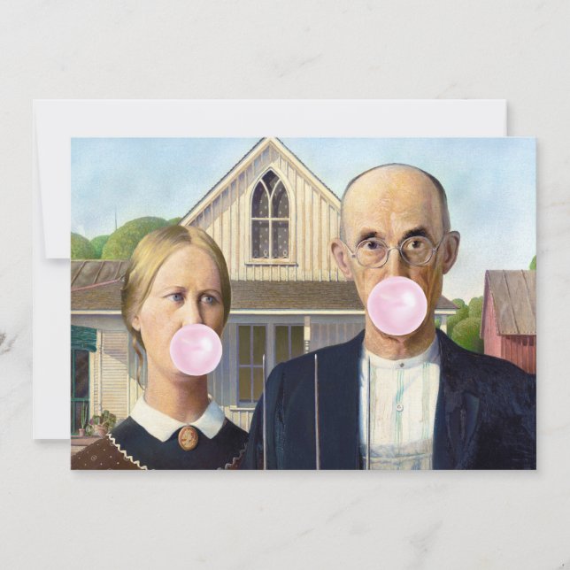 American Gothic Grant Wood    Invitation (Front)