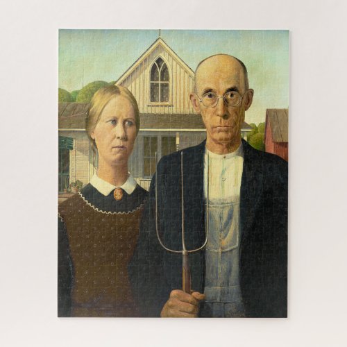 American Gothic Grant Wood Jigsaw Puzzle