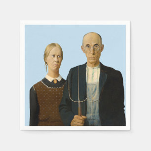 American Gothic Grant Wood Napkins