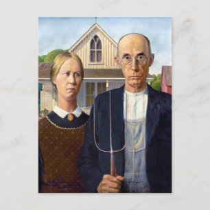 American Gothic   Grant Wood   Postcard