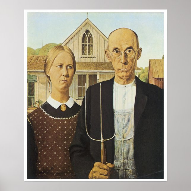 American Gothic, Grant Wood Poster (Front)