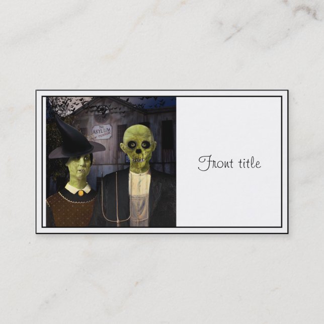American Gothic Halloween Haunted House Business Card (Front)