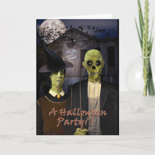 American Gothic Halloween Haunted House Invitation