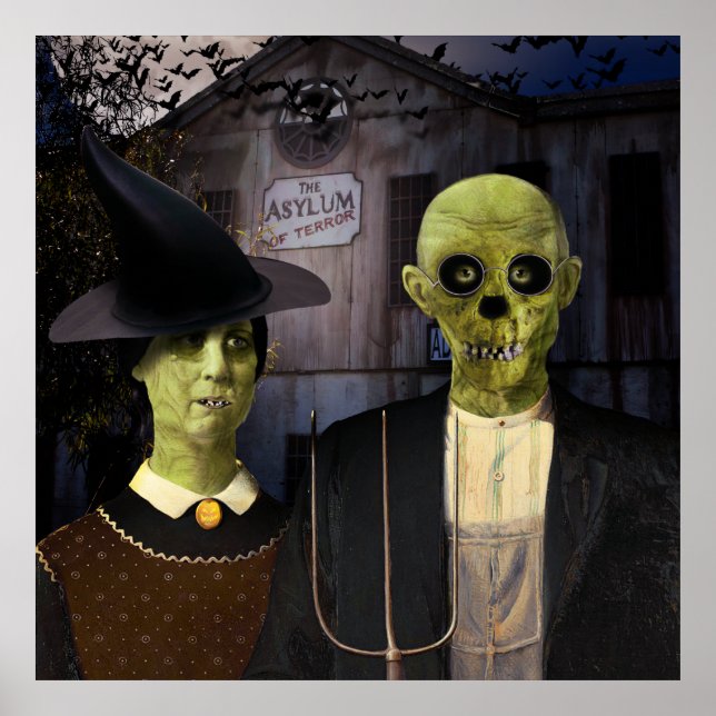 American Gothic Halloween Haunted House Poster (Front)