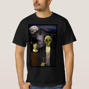 American Gothic Halloween Haunted House T-Shirt