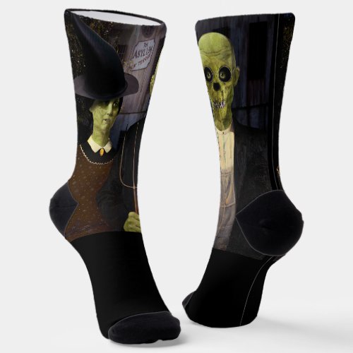 American Gothic Halloween  Socks