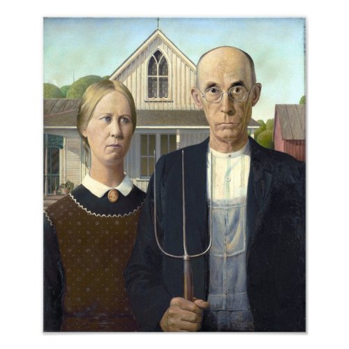 American Gothic Painting by Grant Wood Photo Print