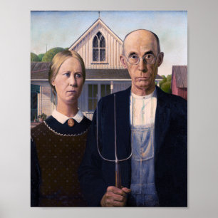 American Gothic painting by Grant Wood  Poster