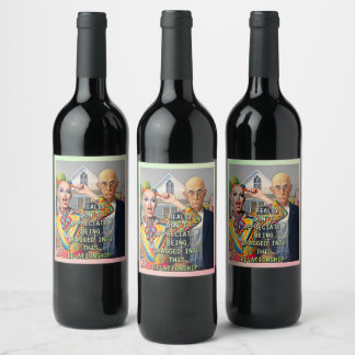 AMERICAN GOTHIC REVISITED WINE LABEL