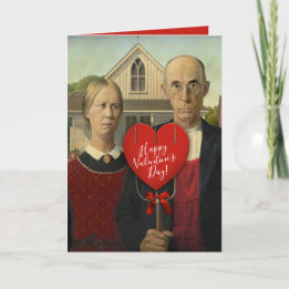 American Gothic Valentine- Love Keeps Us Together Holiday Card