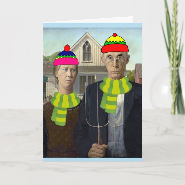 AMERICAN GOTHIC winter WEDDING CONGRATS CARDS (Front)