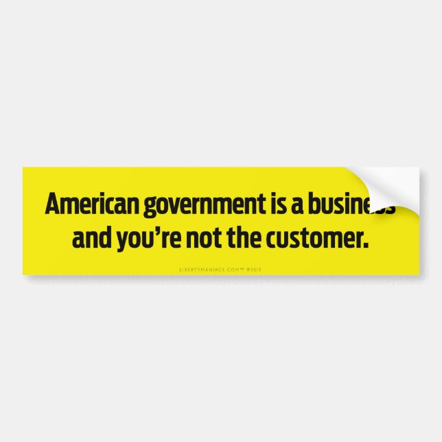 American Government Bumper Sticker (Front)