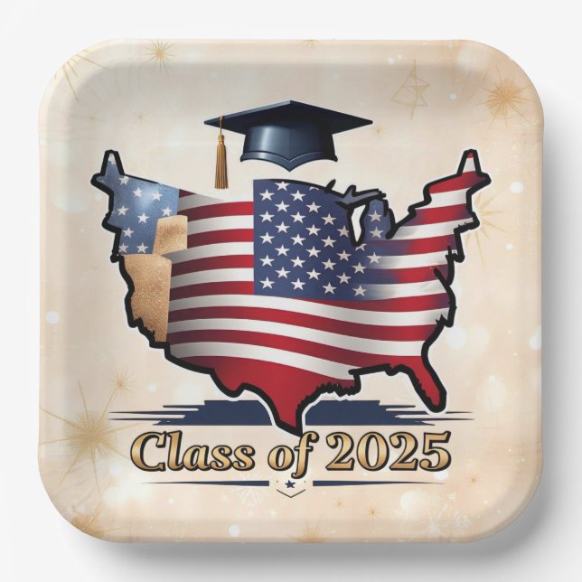 "American Graduation Day" Paper Plates (Front)
