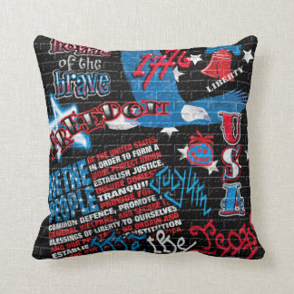 American Graffiti Throw Pillow