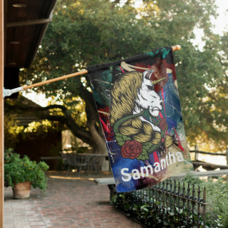 AMERICAN GRAFFITTI WARRIOR Personalized Unicorn House Flag