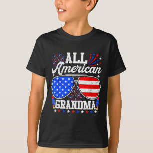 American grandma 4th of july sunglasses family T-Shirt