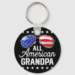 American grandpa 4th of july family matching keychain