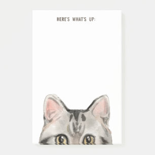 American Gray Tabby Cat   Editable Text Cat Mom Post-it Notes