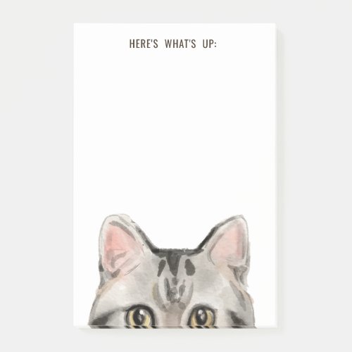 American Gray Tabby Cat  Editable Text Cat Mom Post_it Notes