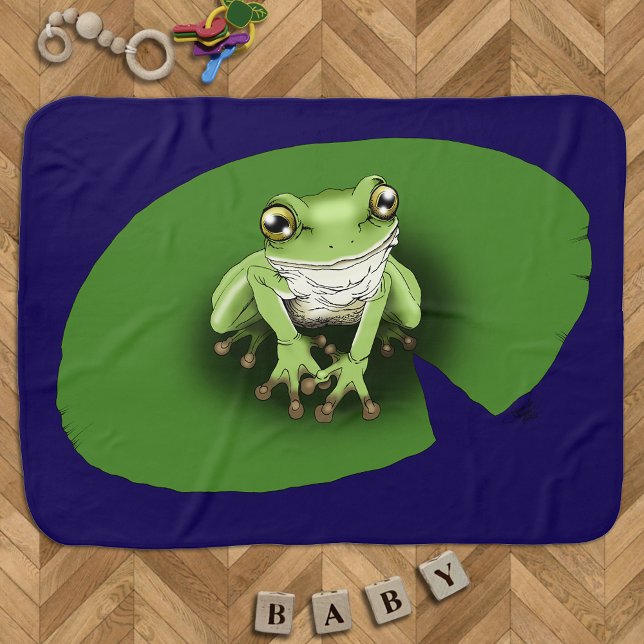 American Green Tree Frog Lily Pad Baby Blanket (Creator Uploaded)