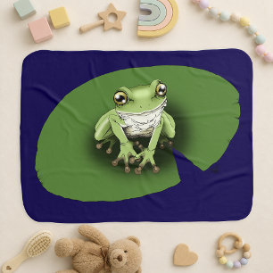 American Green Tree Frog Lily Pad Baby Blanket