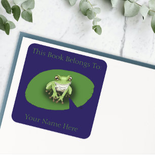 American Green Tree Frog Lily Pad Bookplate