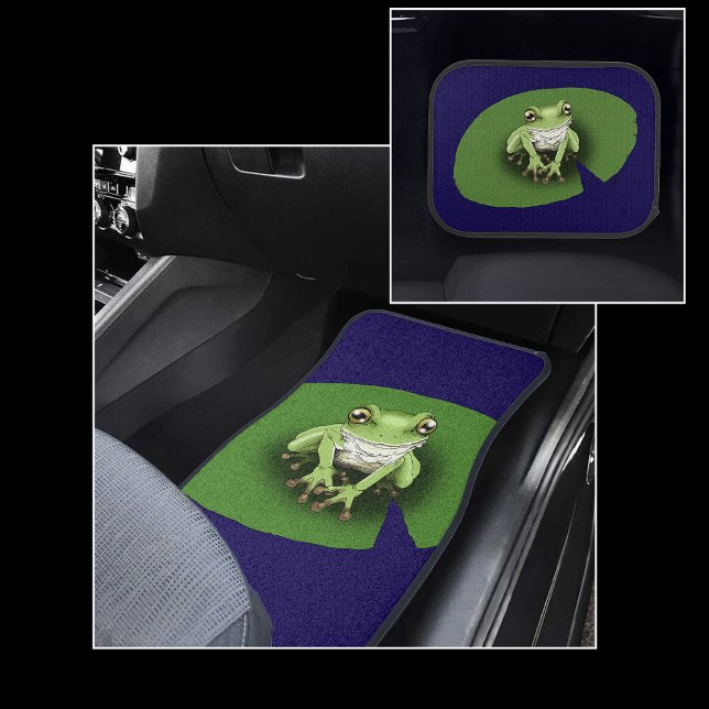 American Green Tree Frog Lily Pad Car Floor Mat (Creator Uploaded)