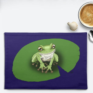 American Green Tree Frog Lily Pad Cloth Placemat