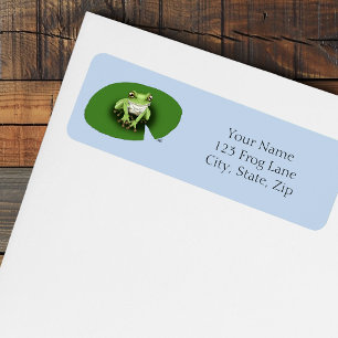 American Green Tree Frog Lily Pad Label