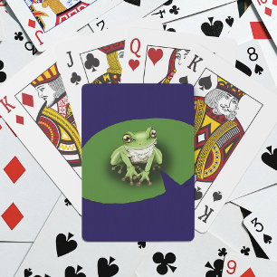 American Green Tree Frog Lily Pad Poker Cards