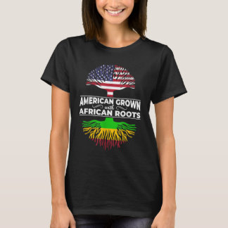 American Grown African Roots USA Flag Black Histor T-Shirt