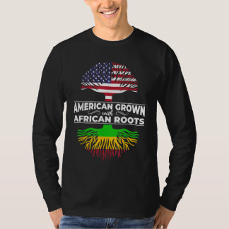 American Grown African Roots USA Flag Black Histor T-Shirt