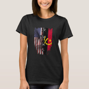 American Grown Angolan Roots USA Angolan Flag T-Shirt