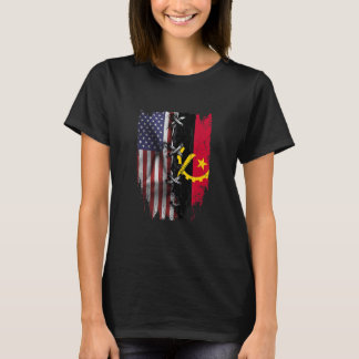 American Grown Angolan Roots USA Angolan Flag T-Shirt