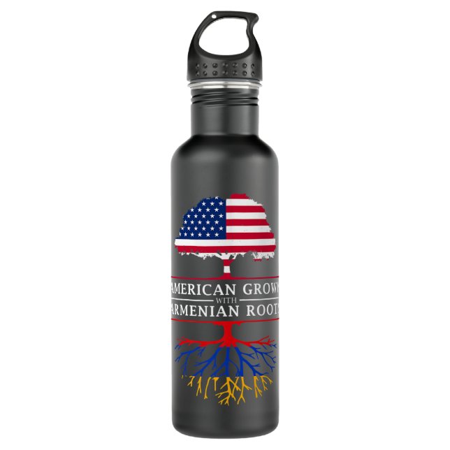 American Grown Armenian Roots Armenia Premium  Stainless Steel Water Bottle (Front)