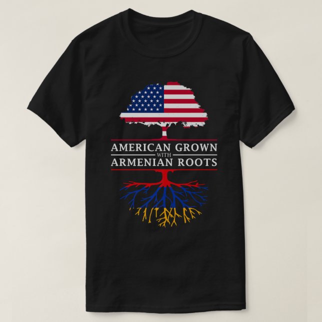 American Grown Armenian Roots  Armenia Premium  T-Shirt (Design Front)