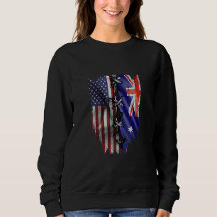 American Grown Australian Roots USA Australia Flag Sweatshirt