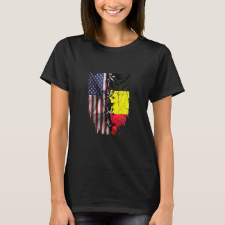 American Grown Belgian Roots USA Belgium Flag T-Shirt